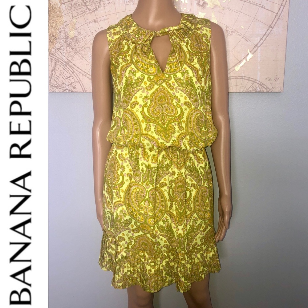Banana Republic Paisley Pleated Dress
